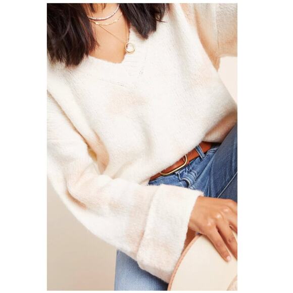 Anthropologie Maggie Cream Bell-Sleeved Sweater - Picture 2 of 8